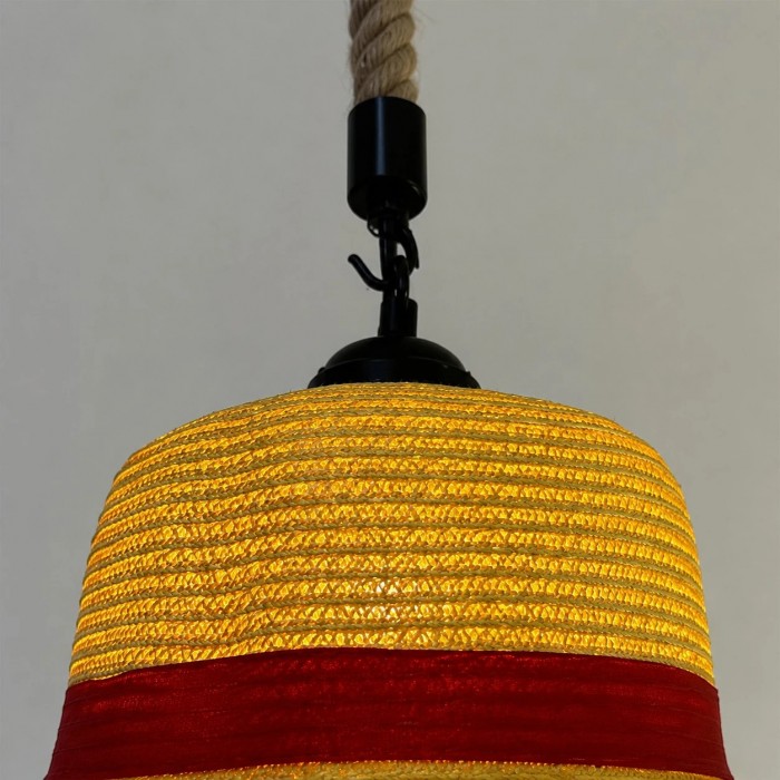 Lámpara colgante con forma de sombrero de paja (modelo HL3913)