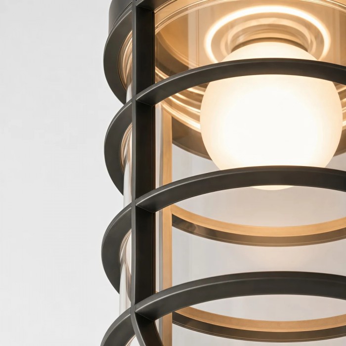 Patnox Industrial Glass Flush Mount Ceiling Lamp HL3805