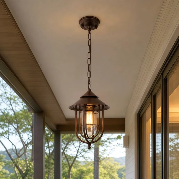 Lámpara colgante de cristal para exteriores Patnox HL3967
