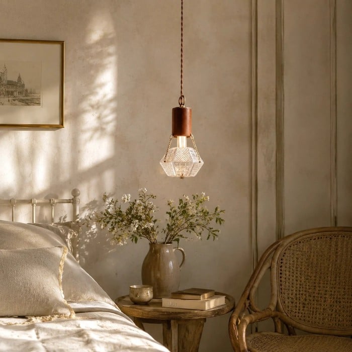 Prismatic French Leather Pendant Light HL3701