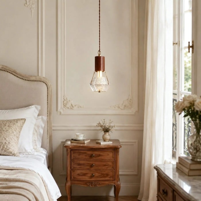 Prismatic French Leather Pendant Light HL3701