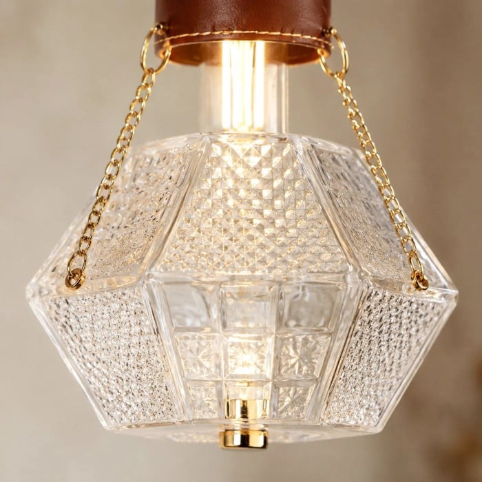 Prismatic French Leather Pendant Light HL3701