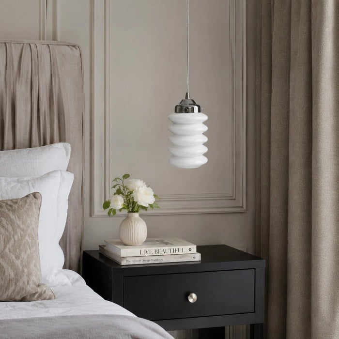 Ribbed Glass Pendant Light HL3992