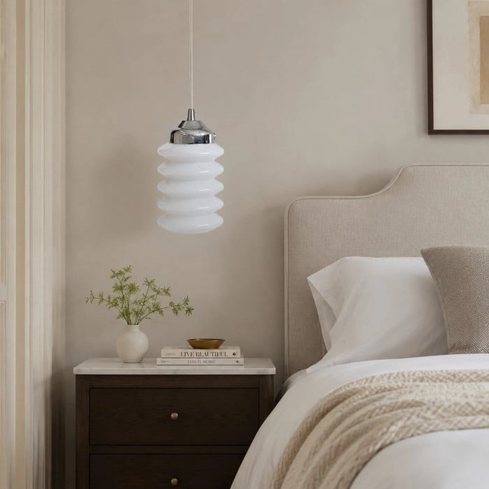 Ribbed Glass Pendant Light HL3992