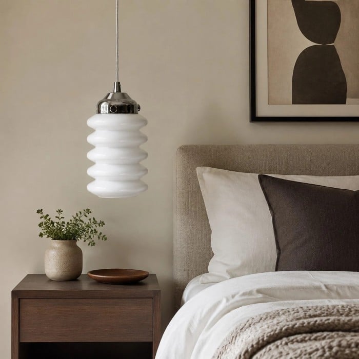 Ribbed Glass Pendant Light HL3992