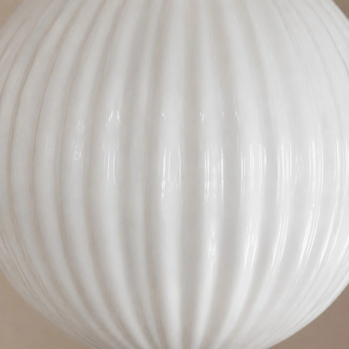 Ribbed Milk Glass Pendant Light HL3770