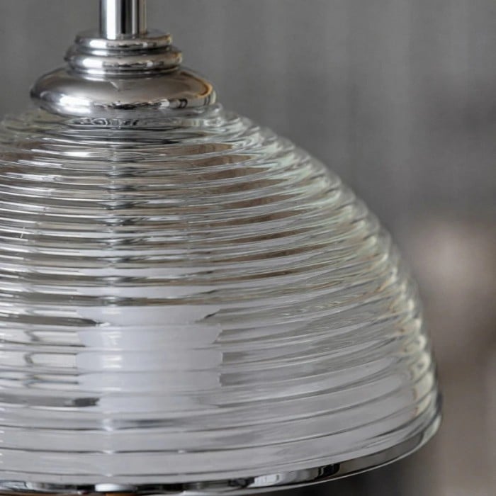 Lámpara colgante Ribelle de cristal acanalado para comedores y dormitorios HL4045