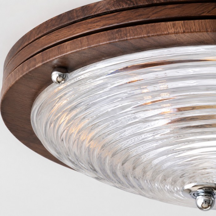 Plafondlamp met gegolfd glas, vlak gemonteerd, model HL3979