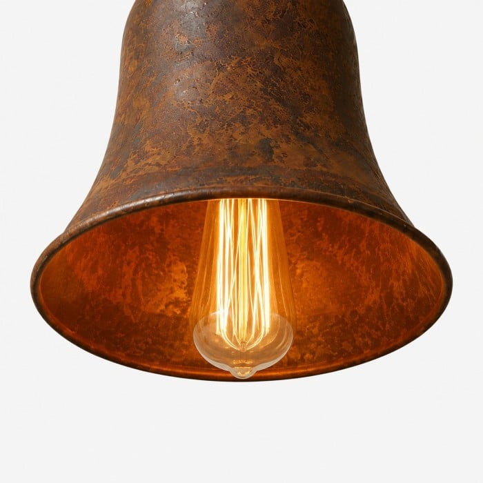 Rust Bell Shade Vintage Industrial Pendant Light for Kitchen Island HL3809