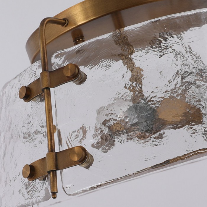 Rustieke industriële plafondlamp van helder glas, halfverzonken, voor keuken en woonkamer HL3750