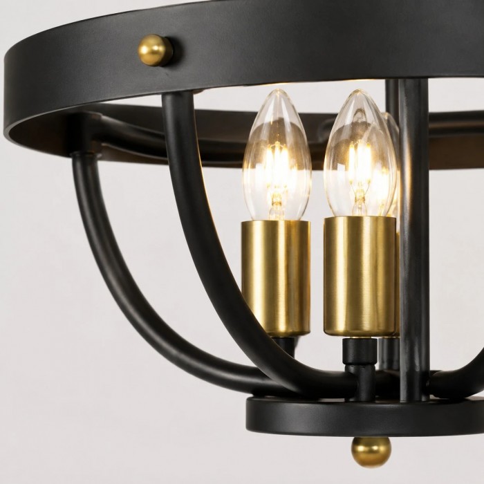 Rustieke metalen kooi plafondlamp HL3912