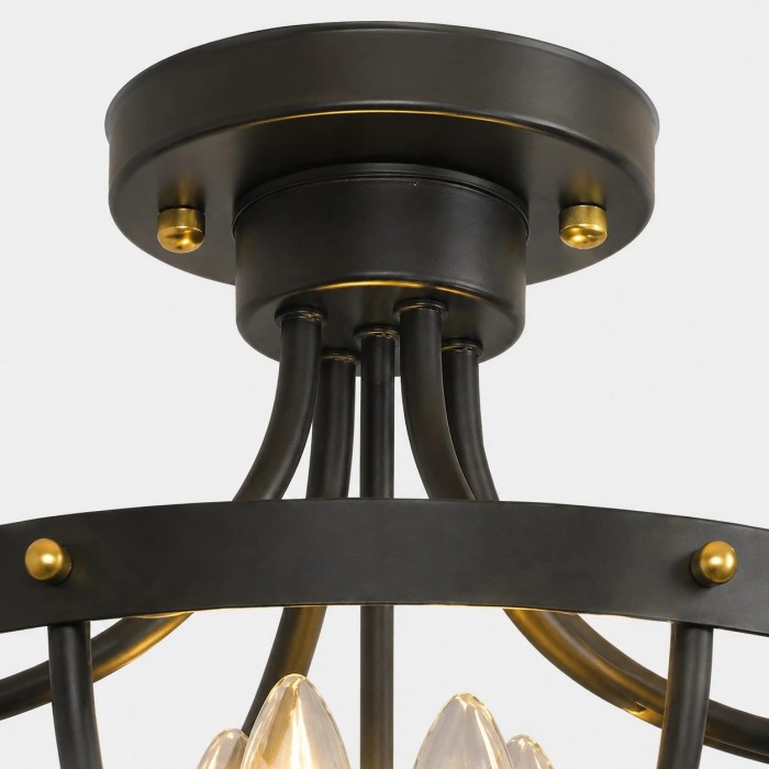 Rustieke metalen kooi plafondlamp HL3912