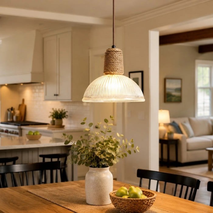 Collection de suspensions en verre tressé rustique HL3935