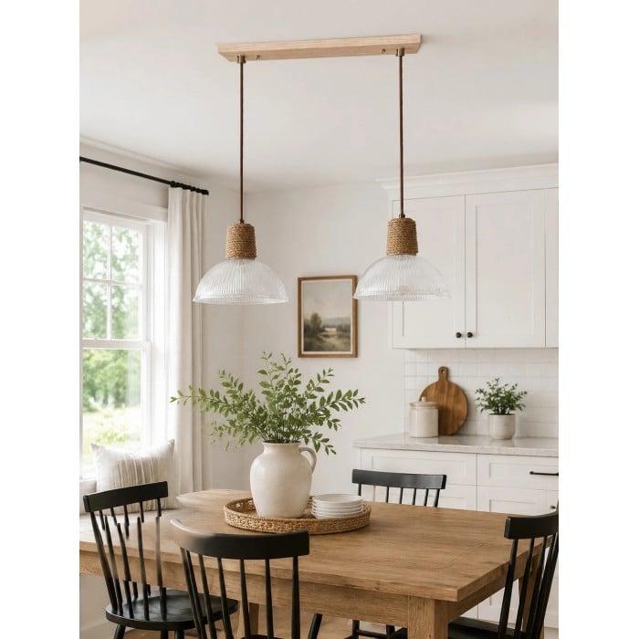 Collection de suspensions en verre tressé rustique HL3935
