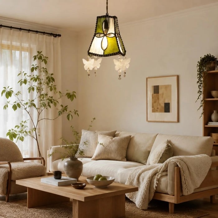 Hanglamp met schelp- en vlindermotief HL3991