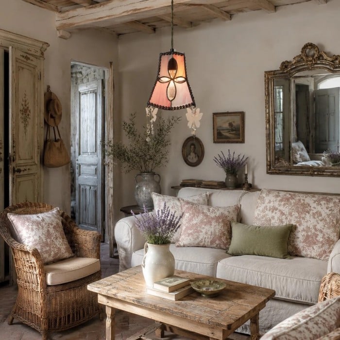 Hanglamp met schelp- en vlindermotief HL3991