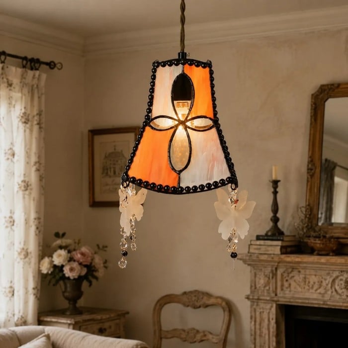 Hanglamp met schelp- en vlindermotief HL3991