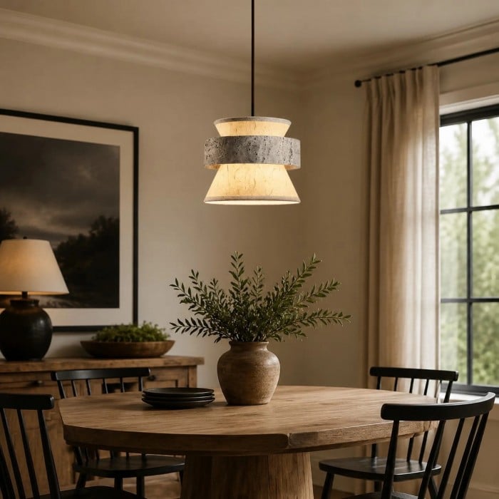 Lampa wisząca z papieru ryżowego o fakturze srebrnego kamienia HL3898