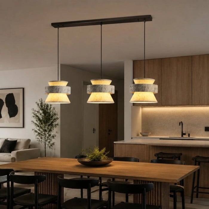 Lampa wisząca z papieru ryżowego o fakturze srebrnego kamienia HL3898