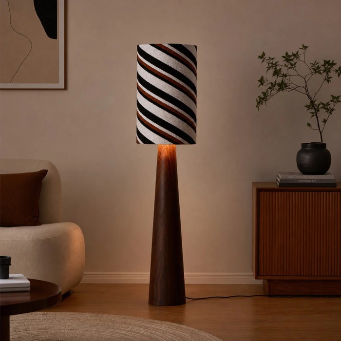 Lampadaire en tissu rayé HL3766