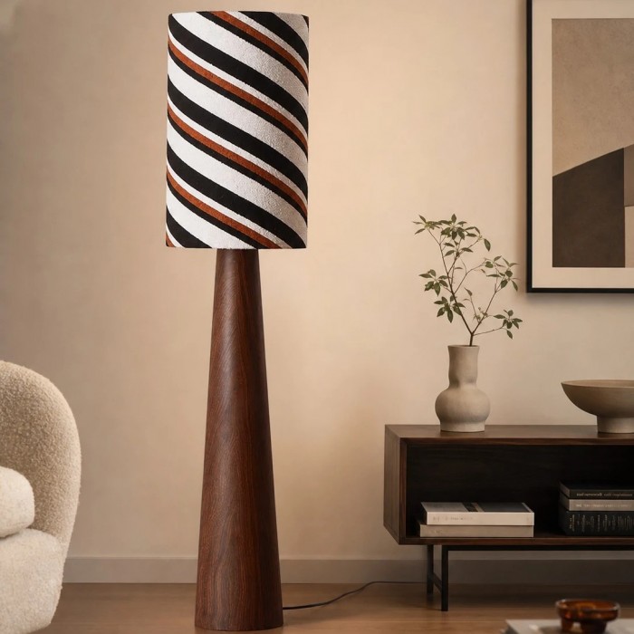 Lampadaire en tissu rayé HL3766
