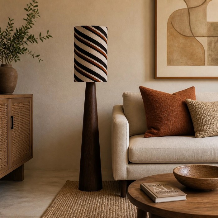 Lampadaire en tissu rayé HL3766