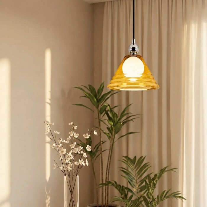 Lampa wisząca Sunset Amber Glass HL4033