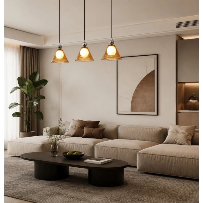 Lampa wisząca Sunset Amber Glass HL4033