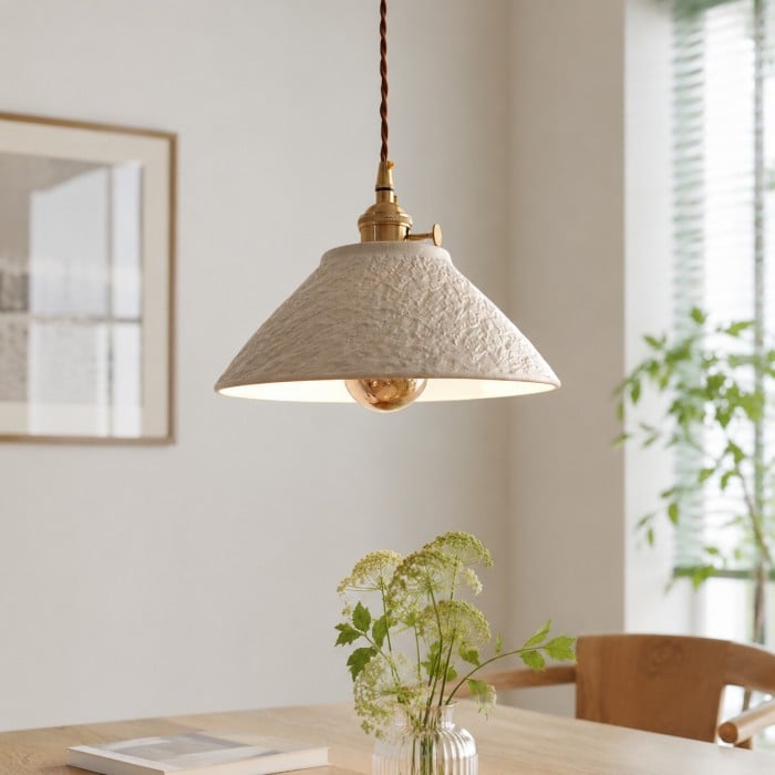 Teksturowana lampa wisząca z miedzi ceramicznej HL3821