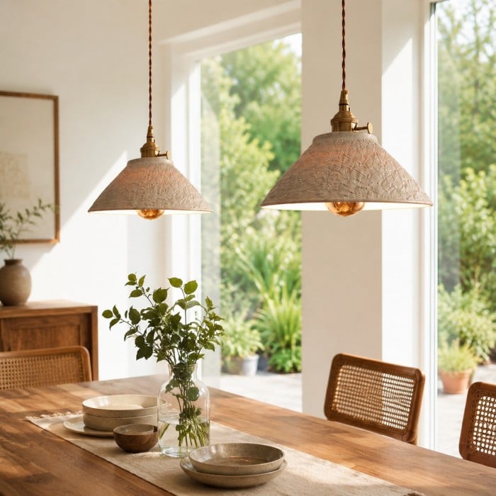 Teksturowana lampa wisząca z miedzi ceramicznej HL3821