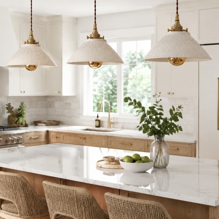 Teksturowana lampa wisząca z miedzi ceramicznej HL3821