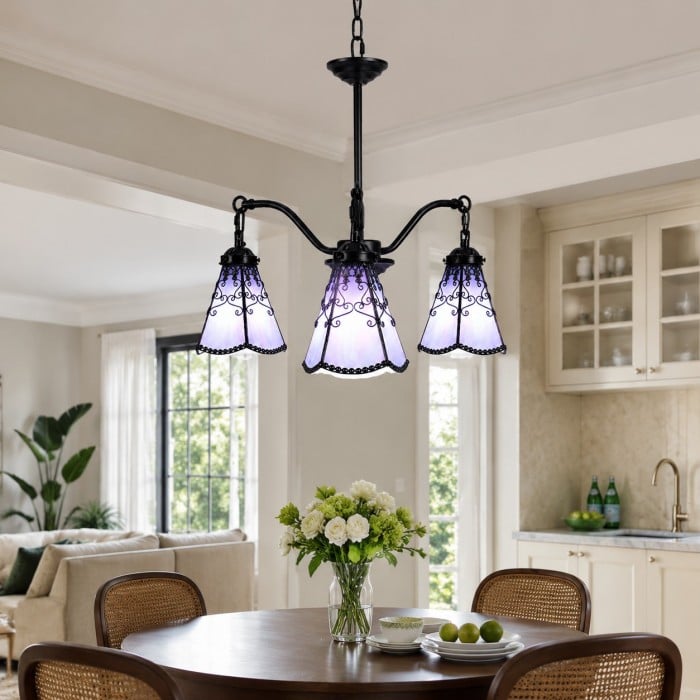 Tiffany-Stil 3-flammiger Glas-Pendelleuchter HL3634