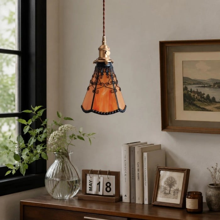 Wisząca lampa witrażowa w stylu Tiffany HL3650