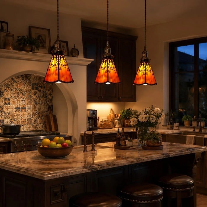 Wisząca lampa witrażowa w stylu Tiffany HL3650