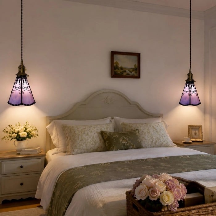 Wisząca lampa witrażowa w stylu Tiffany HL3650