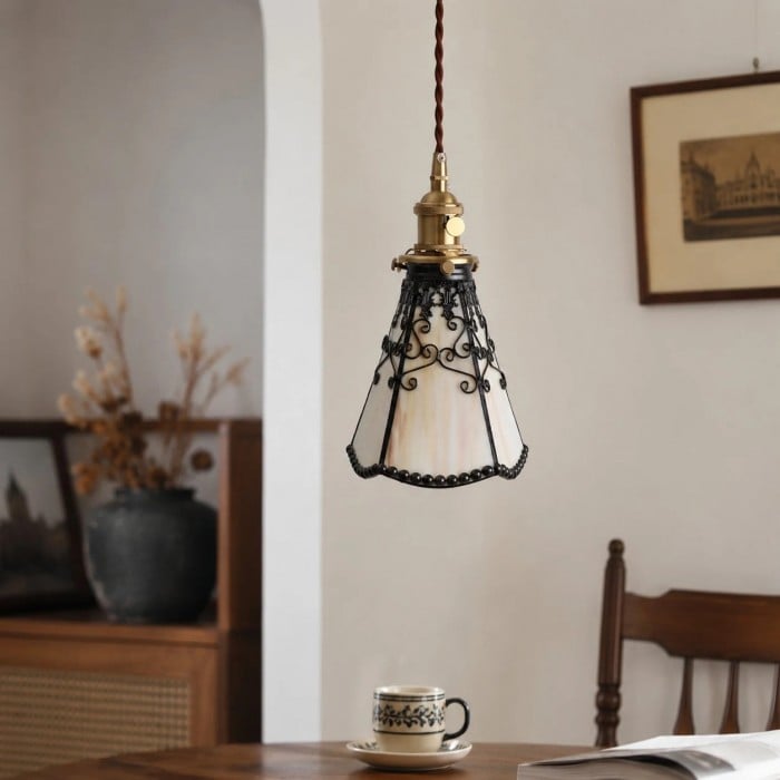 Wisząca lampa witrażowa w stylu Tiffany HL3650