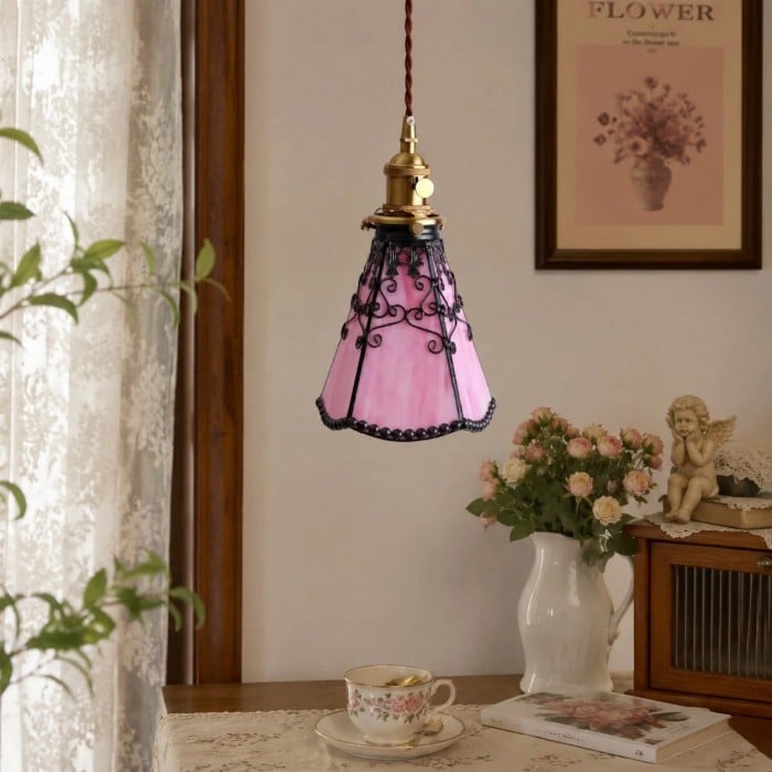 Wisząca lampa witrażowa w stylu Tiffany HL3650