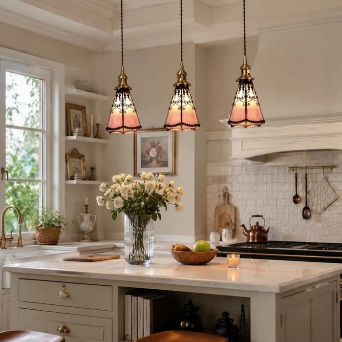 Wisząca lampa witrażowa w stylu Tiffany HL3650