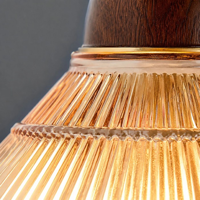 Vintage amberkleurige geplooide plafondlamp HL3940