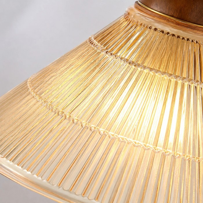 Vintage amberkleurige geplooide plafondlamp HL3940