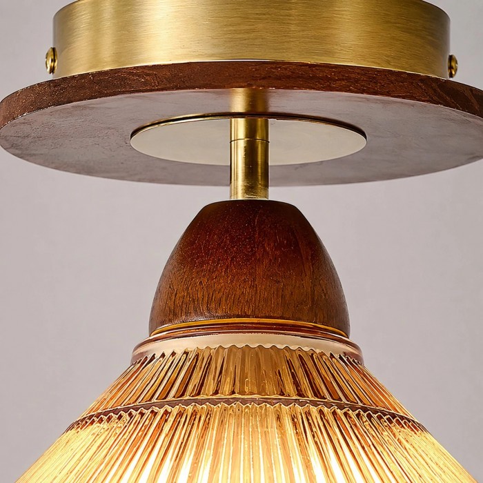 Vintage amberkleurige geplooide plafondlamp HL3940