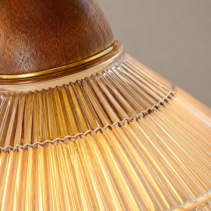 Vintage amberkleurige geplooide plafondlamp HL3940