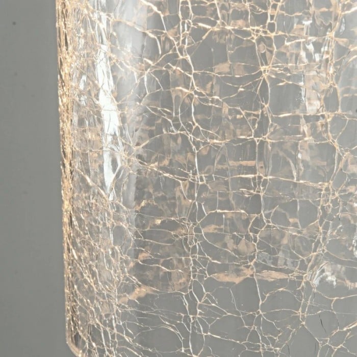 Suspension vintage en laiton et verre craquelé HL3865