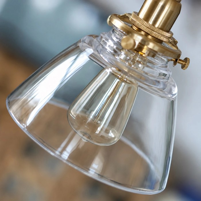 Vintage messing glazen hanglamp HL3972