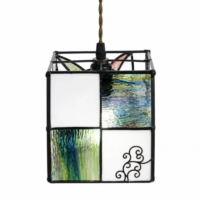 Vintage Cat Stained Glass Pendant Light HL3707