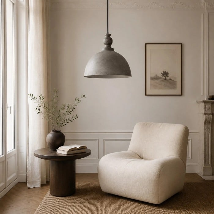 Vintage-Pendelleuchte im Used-Look mit Kuppelform HL3930