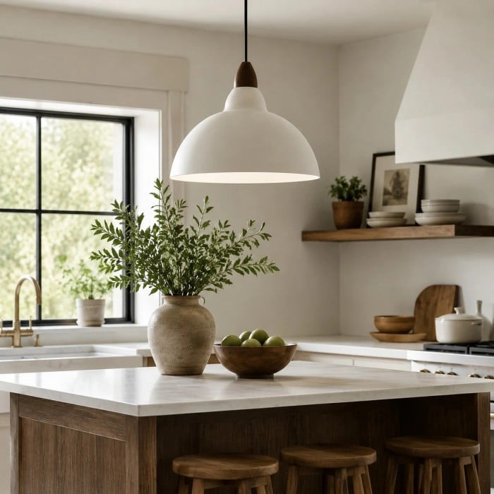 Vintage-Pendelleuchte im Used-Look mit Kuppelform HL3930