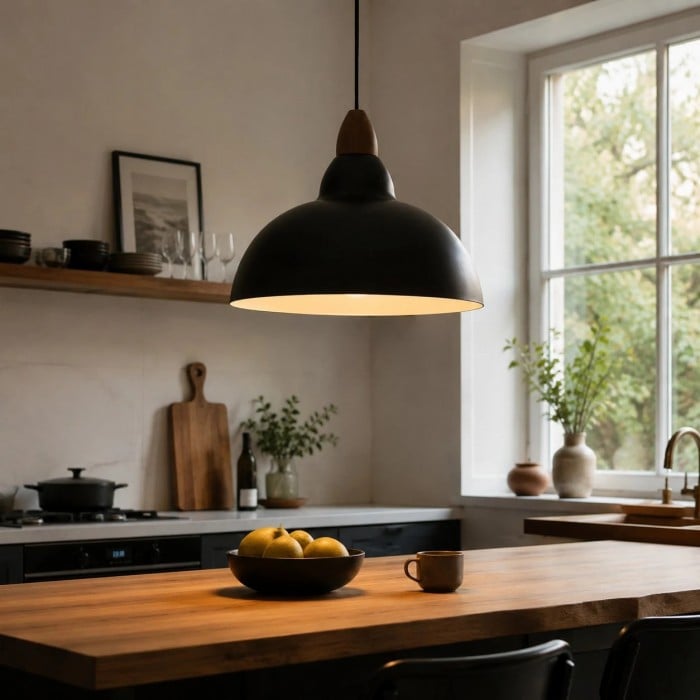 Vintage-Pendelleuchte im Used-Look mit Kuppelform HL3930
