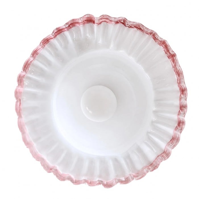 Vintage Franse hanglamp en plafondlamp met gegolfd glas HL3843