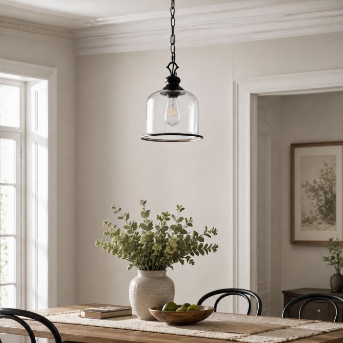 Vintage hanglamp van glas en metaal HL4040